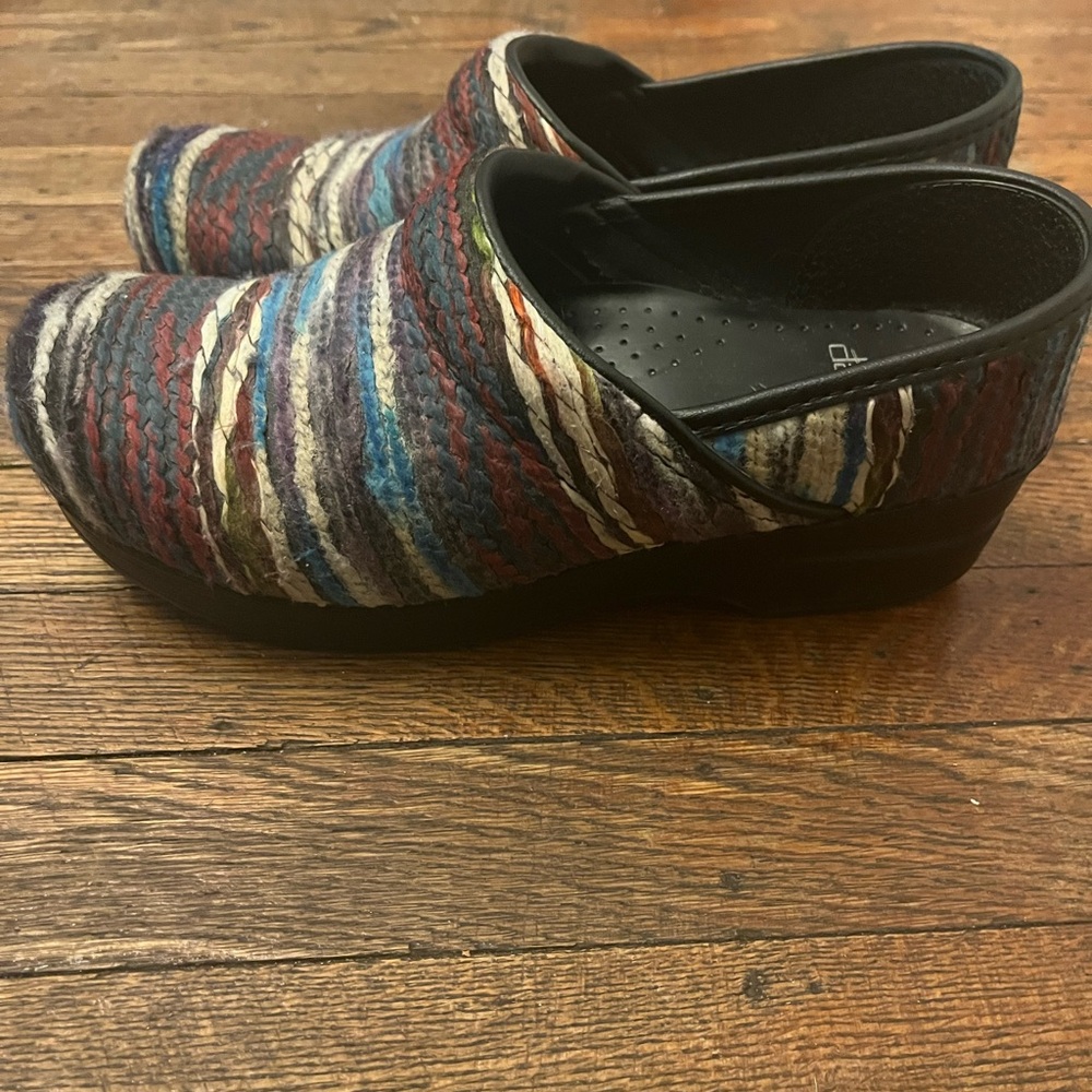 Dansko Multicolor Clogs with Black Soles